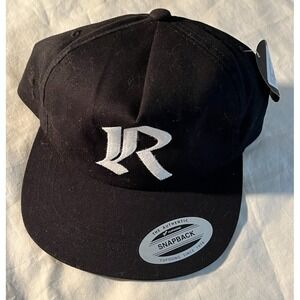 RIDE Snapback Hat Mens Black Old English Logo YUPOONG Flat Brim Adjustable NEW